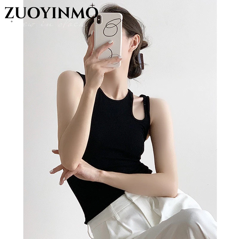 ZUOYINMO Áo 2 dây áo ba lỗ Thời trang hàn quốc rực rỡ dramatic tráng lệ độc đáo WBX244138E 17Z240426