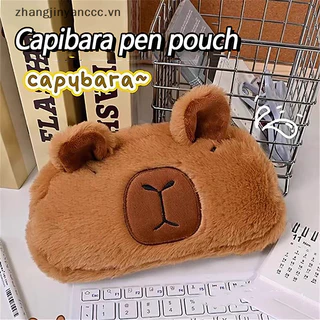 ღzjღ Túi đựng bút Capybara dung tích lớn Kawaii Hoạt hình vui nhộn Thời trang Capybara Túi đựng bút chì sang trọng Đồ dùng học tập Quà tặng sinh nhật ^ c ^