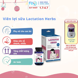 Viên Lợi Sữa Lactation Herbs Fito Junior Giúp Tăng Tiết Sữa, Giảm Nguy Cơ Tắc Tuyết Sữa, Lọ 60 Viên