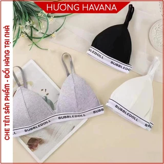 Áo bra cotton đệm mỏng có thể tháo rời mặc thoải mái, bản dây nhỏ dệt chữ cá tính co giãn ôm sát chân ngực mã FLA633