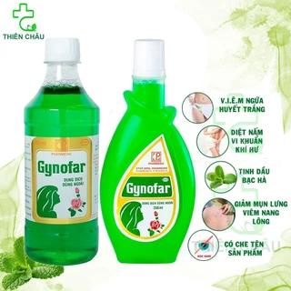 [Có che tên] Dung dịch vệ sinh Gynofar nước rửa phụ khoa, giảm mụn lưng Gynofar màu xanh 90ml/ 250ml/ 500ml