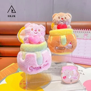 Skjk Bubble Bear Sang Trọng Búp Bê Móc Khóa, Lọ Mật Ong Mềm Gấu Bơ Mặt Dây Chuyền Nhồi Bông, Mặt Dây Chuyền Chìa Khóa Ô Tô Hoạt Hình Dễ Thương Sáng Tạo Gấu Bơ Mặt Dây Chuyền Sang Trọng Quà Tặng Trẻ Em