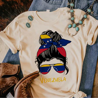 Venezuela Tee nữ thiết kế manga đồ họa áo thun bé gái harajuku dạo phố quần áo