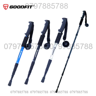 Gậy leo núi, gậy trekking GoodFit chính hãng gấp khúc dùng du lịch, phượt, dã ngoại GF03E