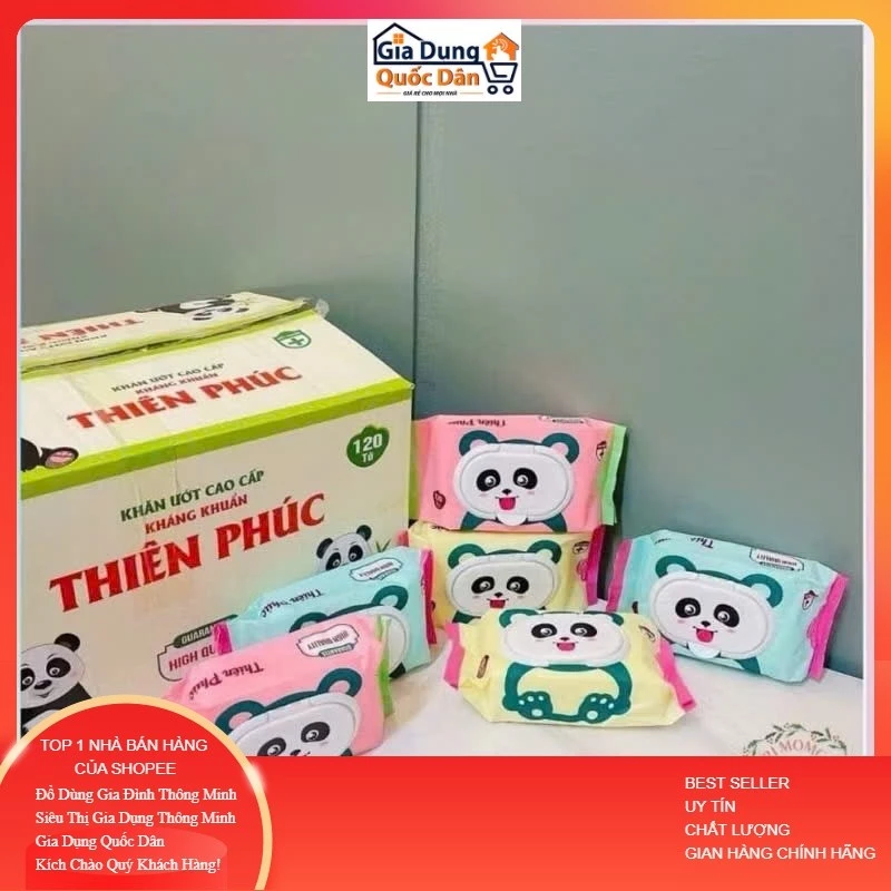 Khăn ướt Thiên Phúc Baby hình gấu thùng 32 gói