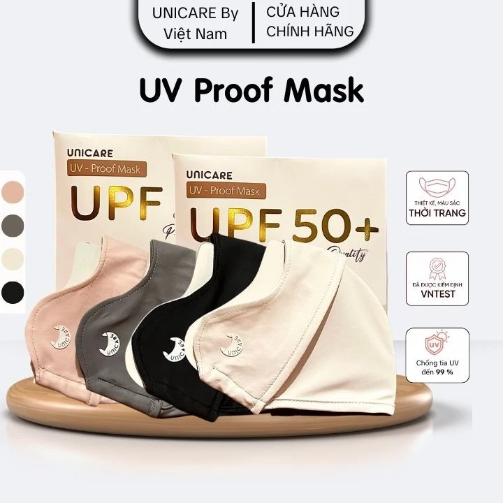 [UNICARE] COMBO 4 Chiếc Khẩu trang UV - Proof Mask Chống Tia UV Mềm Mịn Mát Thông Thoáng Cao Cấp