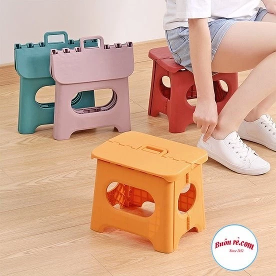 Ghế đẩu gấp gọn 2 size (MS:2058/2059) Hokori Nhựa  Br, Ghế nhựa Hokori xếp gọn mang đi du lịch tiện lợi Br01534