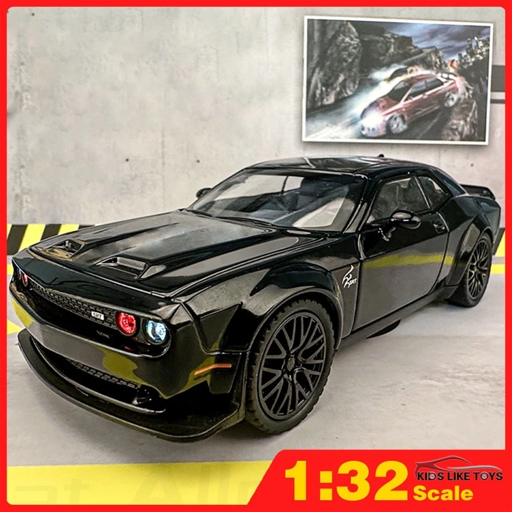 Klt Tỉ Lệ 1 / 32 Dodge Challenger Hellcat SRT Cơ Bắp Hellcat Ô Tô Kim Loại Diecast Hợp Kim Đồ Chơi Xe Mô Hình Xe Tải Cho Trẻ Em Đồ Chơi Xe Sở Thích Bộ Sưu Tập