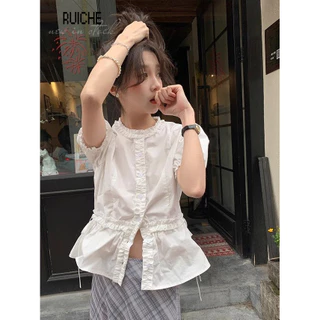 RUICHE áo phông áo thun nữ croptop baby tee Stylish Dễ thương Xu hướng Korean WCS2450B5S 20Z240512