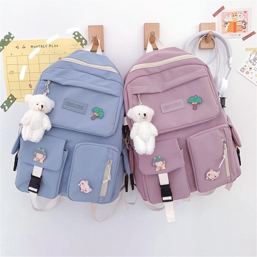 Schoolbag Ba lô trẻ em Đồ dùng học tập cho bé gái Túi đựng máy tính xách tay dung tích lớn Chống thấm nước