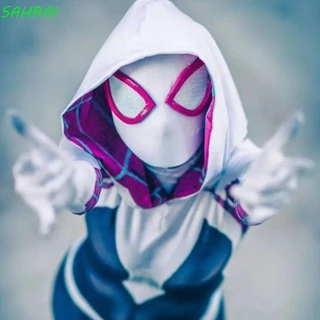 Sahrai Người Nhện Trang Phục Hóa Trang, Gwen Stacy Anime Áo liền quần Có Hood, Trang Phục Sáng Tạo Trang Phục Polyester Miles Morales Cosplay Quần Áo Đạo Cụ Đảng