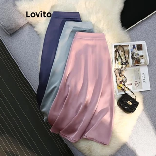 Lovito Váy Satin trơn thanh lịch cho nữ LNL48022