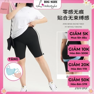 Quần Legging Nữ Bigsize Cạp Cao Su Đúc Cao Cấp LinhStyle - Quần Legging Ngố Lửng Bigsize Nữ Cạp Lưng Cao Nâng Mông 16786