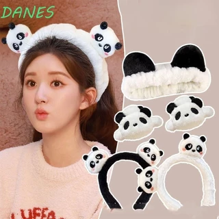 Danes Panda Hair Hoop, Tai Động Vật Lông Thú Sang Trọng Băng Đô, Ngọt Ngào Kawaii Hoạt Hình Trang Điểm Mũ Rửa Mặt