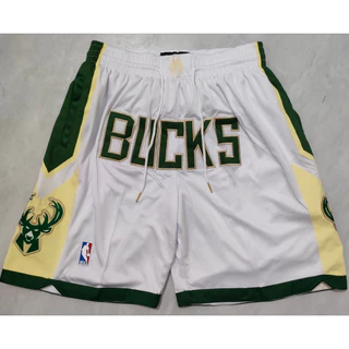 Trắng Mới NBA Nam Milwaukee Bucks Antetokounmpo Middleton Allen logo Lớn Chỉ Không Thêu Quần Short Bóng Rổ Quần