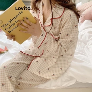 Lovito Bộ Pyjama Nút Thường Ngày & Trái Cây & Rau Củ Cho Nữ LNE49327