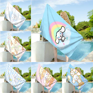 Sanrio Cinnamoroll In Một Mặt Bơi Mềm Mại Vải Terry Đi Biển Khăn Nhà Cuộc Sống Phòng Tắm Đồ Dùng