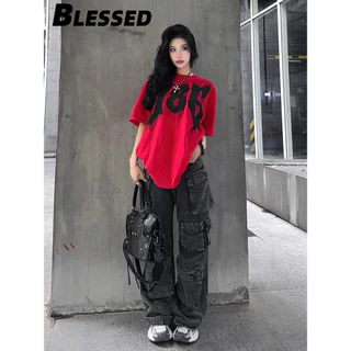 Blessed áo phông áo thun nữ croptop baby tee Casual Dễ thương Đơn giản Cổ điển WTX244122I 18Z240428