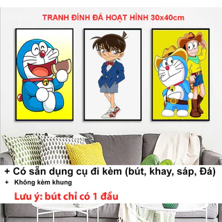 Phim Hoạt Hình - Tranh Đính Đá 5D Tự Hoàn Thành Kích Thước 40x30cm - Tranh Gắn Đá DIY