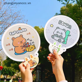 ღzjღ Quạt gấp hoạt hình di động Kawaii Quạt có thể gập lại sáng tạo Quạt cầm tay mùa hè mát mẻ Đĩa bay Túi vải Quạt quà tặng cho trẻ em ^ c ^