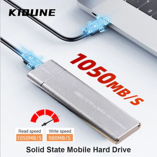 Kiqune Vỏ ổ cứng bên ngoài M2 NVME SSD M2 USB 3.1 Loại C 10Gbps M2 NVME cho Mac Windows PC