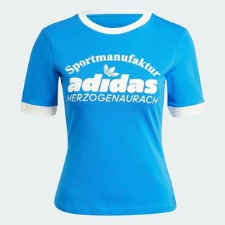 adidas Phong cách sống Áo Thun Graphic Retro Nữ Màu xanh da trời IR6083