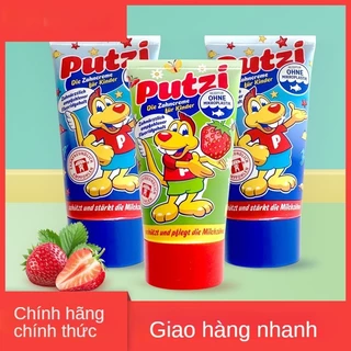 Đức nhập khẩu kem đánh răng trẻ em putzi 1-6 tuổi sữa răng thay thế thời gian fluoride kem đánh răng trẻ em