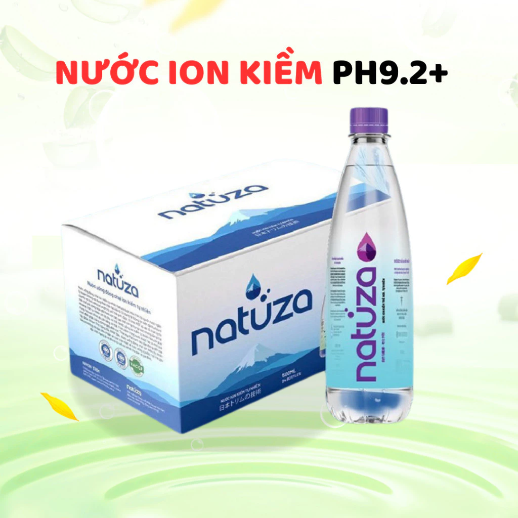 Nước Ion Kiềm Natuza pH 9.2+ Thùng 24 Chai Nước Uống Đóng Chai Tiện Lợi Cho Gia Đình Văn Phòng
