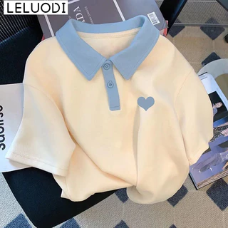 LELUODI áo phông áo thun nữ croptop baby tee Dễ thương Korean Phong cách Minimalist WTX24410OU 17Z240425