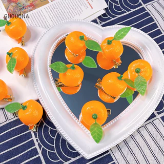 Guouqna Sáng Tạo Mô Phỏng Trái Cây Kẹp Tóc Dễ Thương Ngộ nghĩnh Cá Tính Tangerine Kẹp Tóc Bên Nổ Mảnh Tóc Phụ Kiện Tóc BASL