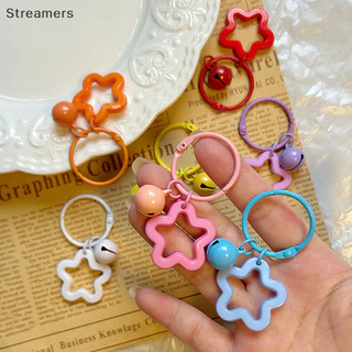 {Streamers} Móc Khóa Kim Loại Có Khóa Vòng Mở Chuông Ngôi Sao Mặt Dây Chuyền Móc Khóa Màu Cho Diy Trang Sức Làm Móc Khóa Phụ Kiện Mới