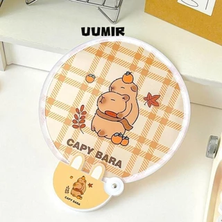 Uumir Selfie Reflector, Quạt Gấp Hoạt Hình Họa Tiết Capybara, Di Động Nhẹ Có Thể Gập Lại Kép Sử Dụng Phản Quang Du Lịch