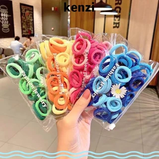 Kenzi 50 Cái / bộ Dây Buộc Tóc, Dây Cao Su Scrunchie Co Giãn, Dây Buộc Tóc Màu Kẹo Thời Trang Bé Gái Nữ