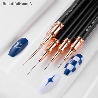 Beautifulhomea Nail Liner DIY Vẽ Paing Đường Hoa Sọc Bút 4mm-25mm Tay Cầm Kim Loại Móng Tay Nghệ Thuật Bàn Chải Có Nắp Bàn Chải Móng Tay TH