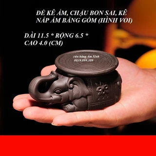 Đôn voi mini cõng ấm trà , chén, chậu bonsai (Dụng cụ kê nắp ấm, kê ấm tử sa hình Trâu, Thiềm Thừ)