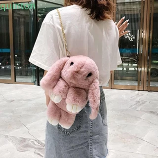 Shanhai Bunny Sang Trọng Túi Đeo Ngang Túi Điện Thoại Ví Đựng Tiền Xu Túi Trang Trí Bunny Sang Trọng Túi Nhồi Bông Ba Lô Sang Trọng Thỏ Thỏ Satchel Sang Trọng Schoolbag Túi Đeo Vai