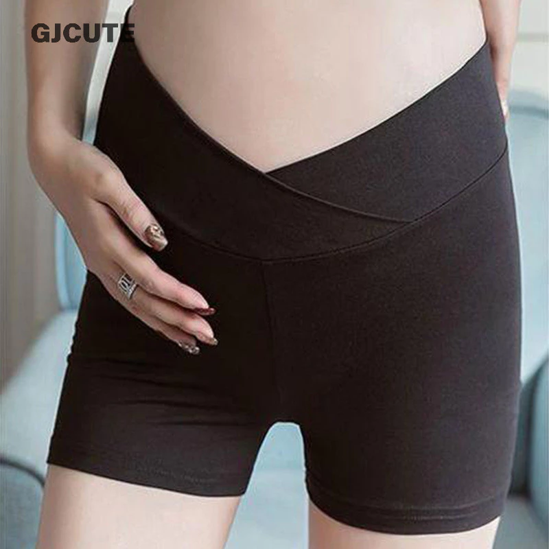 Quần legging bụng mang thai GJCUTE, Quần an toàn cho nữ mùa hè, Quần bà bầu hình chữ V eo thấp WTD