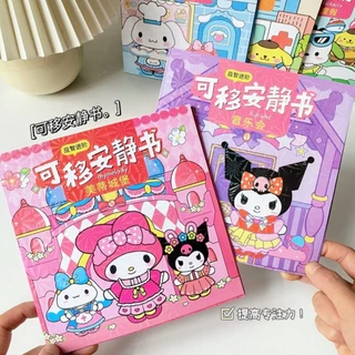 Miếng Dán Sanrio Trẻ Em Sáng Tạo Dán Di Động Yên Tĩnh Sách Đồ Chơi Giáo Dục Sách Handmade Dán Thay Đổi Cảnh