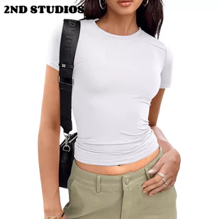 2ND STUDIOS áo phông áo thun nữ croptop baby tee Popular Đơn giản thời trang INS WTX2440L0F 16Z240416