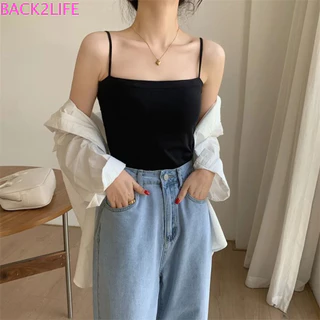 Back2life Quần Lót Camisoles, Dây Đeo Spaghetti Gợi Cảm Đồ Lót Tank Top, Áo Ngực Áo Crop Top Màu Trơn Nữ Xe Tăng Ngắn Nữ / Nữ