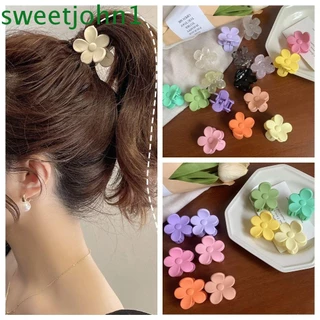 Sweetjohn Kẹp Tóc Nhỏ, Kẹp Tóc Mini Trong Suốt Hoa Kẹp Tóc Nhỏ Dễ Thương Kẹp Barrette Màu Kẹo Mini Vuốt Tóc Nữ