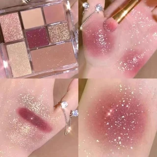 Bảng phấn mắt 7 màu lấp lánh Pearlescent Matte Smooth Pigment Eyeshadow Palette