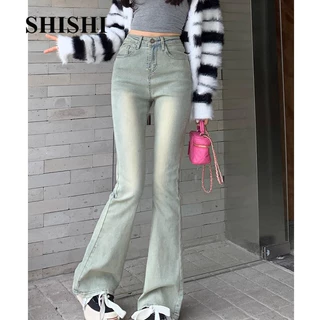 SHISHI quần ống rộng quần nữ jean INS Trendy Thời trang Cute WNK2440VVH 17Z240422