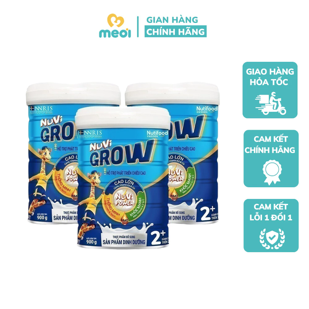 Sữa Bột Nuvi Grow 2+ phát triển chiều cao Trên 2 tuổi Lon 900g