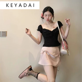 KEYADAI Chân váy chân váy chữ  Dễ thương Cute xu hướng Trendy WSQ2450R51 20Z240515