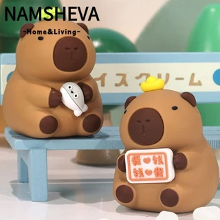 NAMSHEVA tượng nhỏ Capybara, Thả Keo Nhiều Màu Hoạt Hình Tượng Capybara, Mô Hình Cảnh Dễ Thương Micro Phong Cảnh Nhà Búp Bê Trang Trí Động Vật Mini Hình Quà Tặng