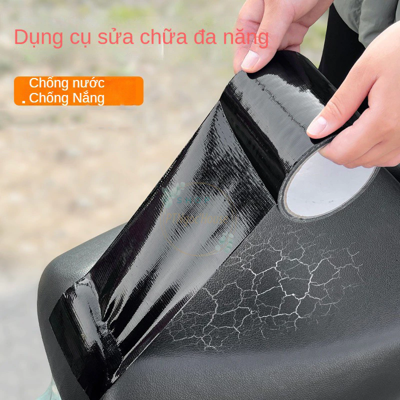 Cuộn Băng Keo Da Màu Đen Vá Yên Xe, Ghế Sofa, Dán Vải Đa Năng Nhiều Kích Thước