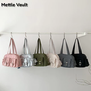 Mettle Vault phong cách Hàn Quốc mới túi nách nữ dung tích lớn đeo vai đơn nhiều túi thích hợp túi nylon đi lại