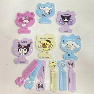 2024 Sanrio Mymelody Cinnamoroll kuromi Pom Pom Purin Gương Mỹ Phẩm Dễ Thương Lược Sáng Tạo Kawaii Gương Di Động Cá Tính Quà Tặng Sinh Nhật Bán Buôn