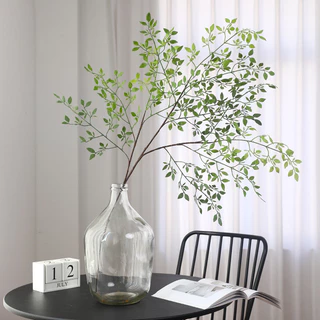 3 nĩa Nandina domestica cây xanh nhân tạo hoa nhựa trang trí phòng khách nhà đồ trang trí cây xanh trong chậu mô phỏng cây tre giả.